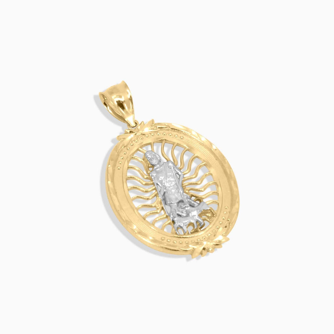 Dije Ovalado de Santo Bicolor en Oro 10K Pochy Jewelry