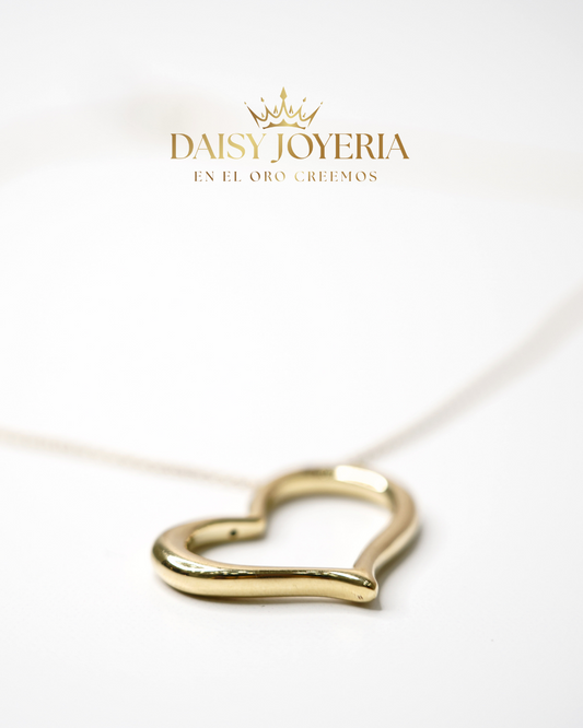 Cadena con Silueta de Corazón 14K