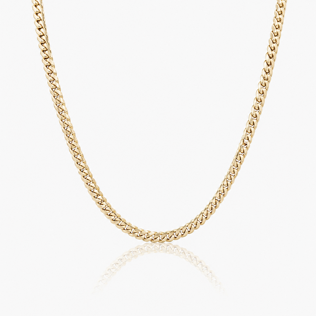 6mm Cuban Link Chain - Solid Gold Handmade Daisy Joyeria