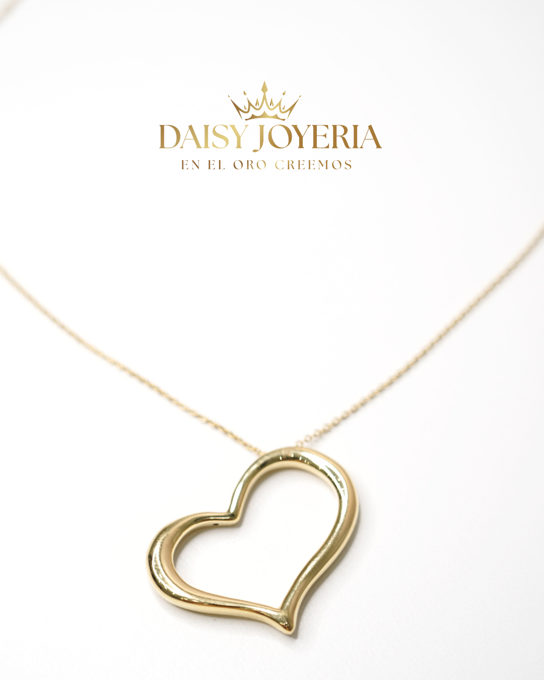 Cadena con Silueta de Corazón 14K