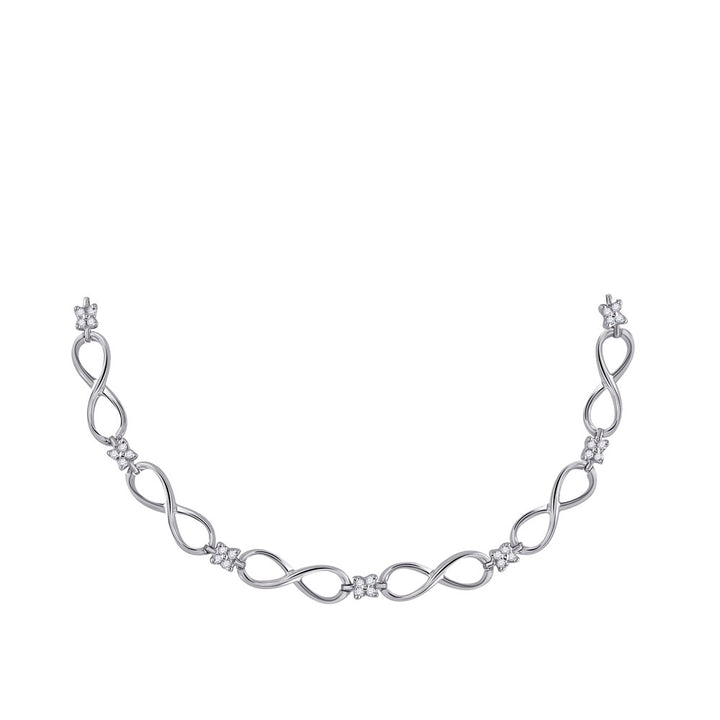 10kt White Gold Womens Round Diamond Fashion Bracelet 1/4 Cttw Daisy Joyeria