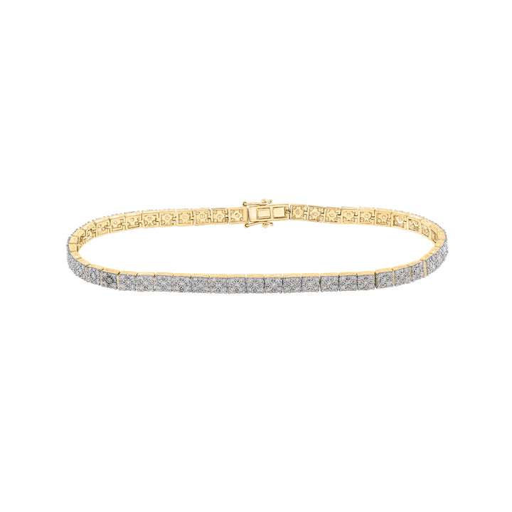 10kt Yellow Gold Mens Round Diamond Link Solitaire Bracelet 4-3/4 Cttw Daisy Joyeria