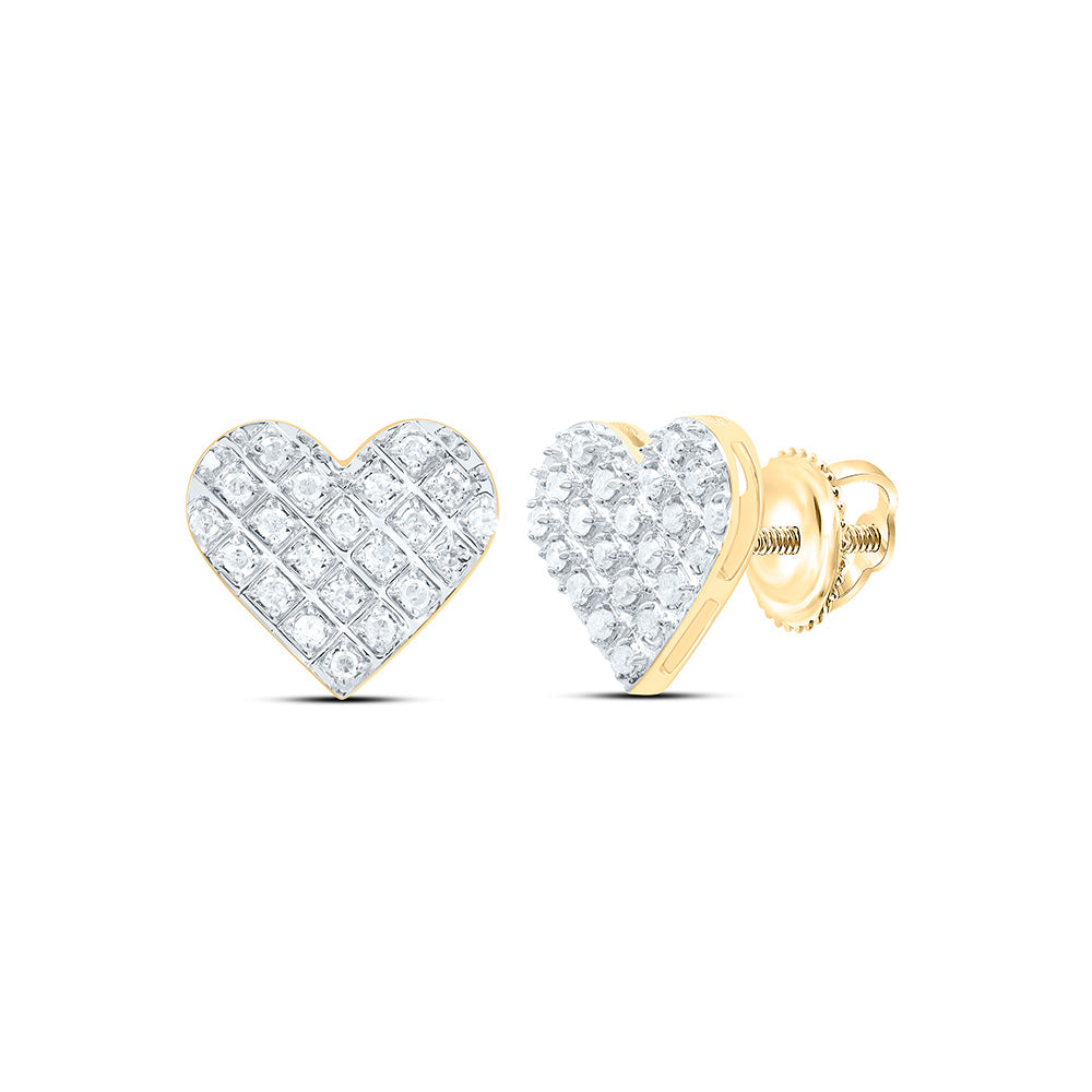 1/6CT-DIA P3 MICRO-PAVE GIFT HEART EARRING Daisy Joyeria