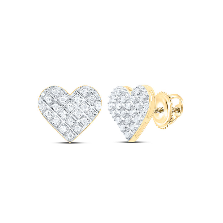 1/6CT-DIA P3 MICRO-PAVE GIFT HEART EARRING Daisy Joyeria
