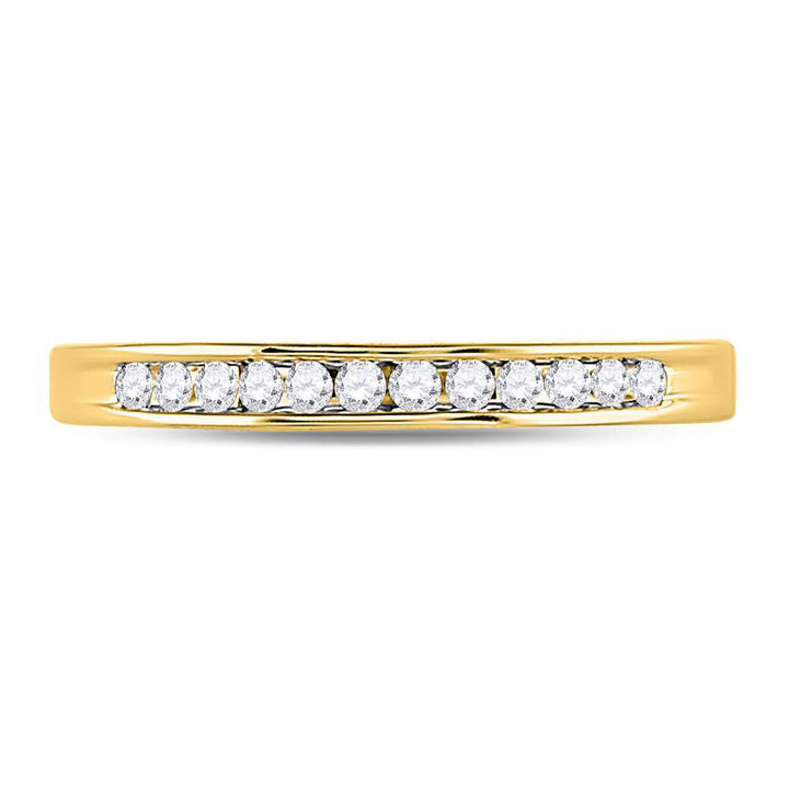 14kt Yellow Gold Womens Round Channel-set Diamond Wedding Band 1/6 Cttw 7 Daisy Joyeria