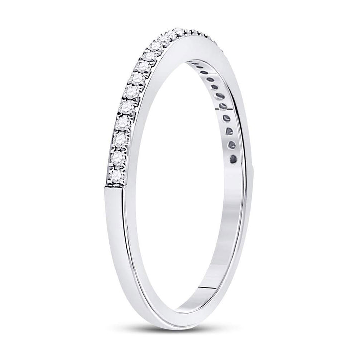 10kt White Gold Womens Round Diamond Single Row Stackable Band Ring 1/8 Cttw 7 Daisy Joyeria