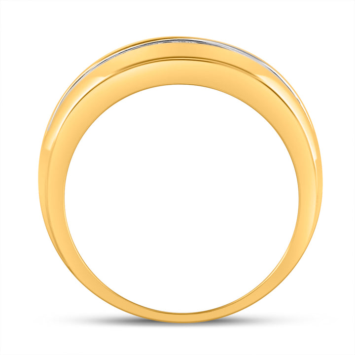 10kt Yellow Gold Mens Round Diamond Wedding Band Ring 1/2 Cttw 10 Daisy Joyeria