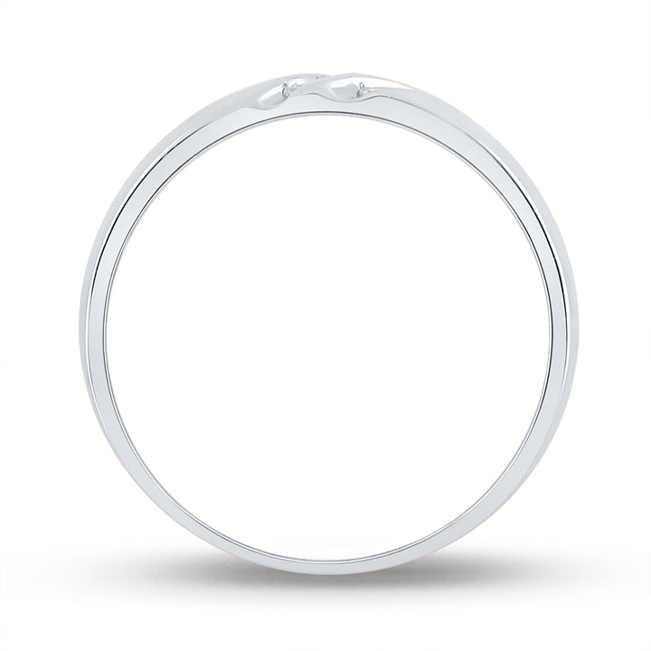 10kt White Gold Mens Round Channel-set Diamond Triple Row Wedding Band Ring 1/8 Cttw 10 Daisy Joyeria