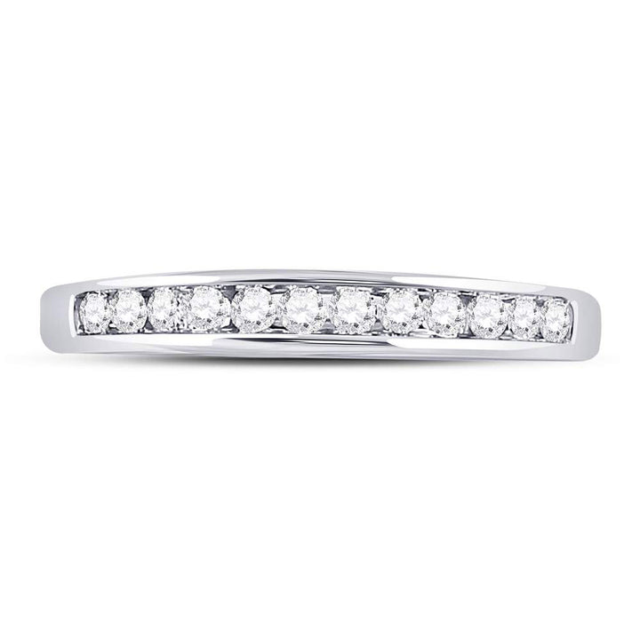 14kt White Gold Womens Round Diamond Wedding Channel Set Band 1/4 Cttw 7 Daisy Joyeria