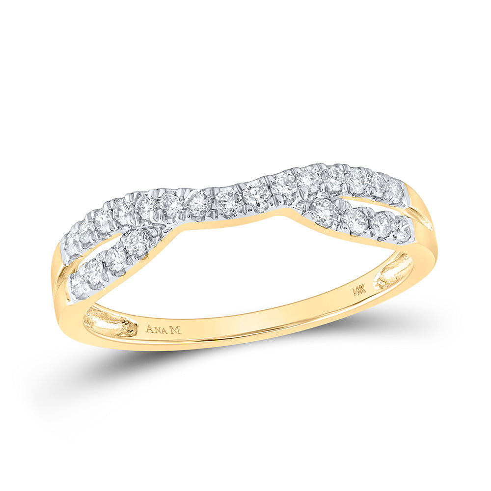 14kt Yellow Gold Womens Round Diamond Contour Enhancer Wedding Band 1/4 Cttw 7 Daisy Joyeria