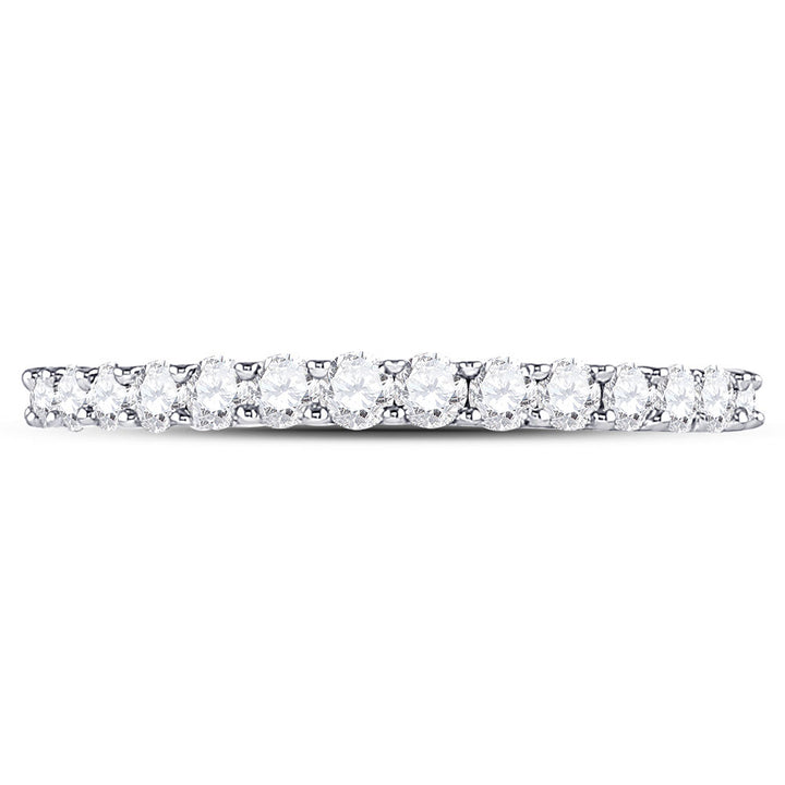 14kt White Gold Womens Round Diamond Wedding Anniversary Band 1/2 Cttw 7 Daisy Joyeria