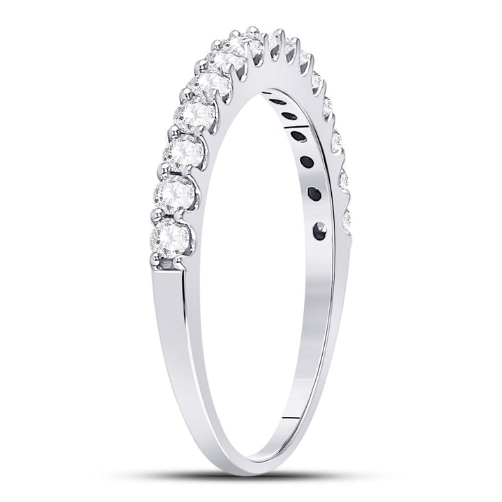14kt White Gold Womens Round Diamond Wedding Anniversary Band 1/2 Cttw 7 Daisy Joyeria