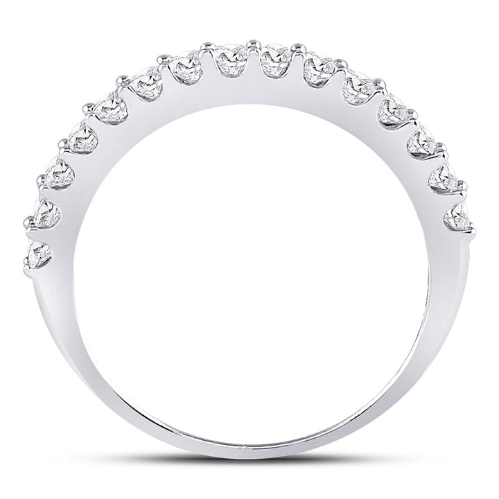 14kt White Gold Womens Round Diamond Wedding Anniversary Band 1/2 Cttw 7 Daisy Joyeria