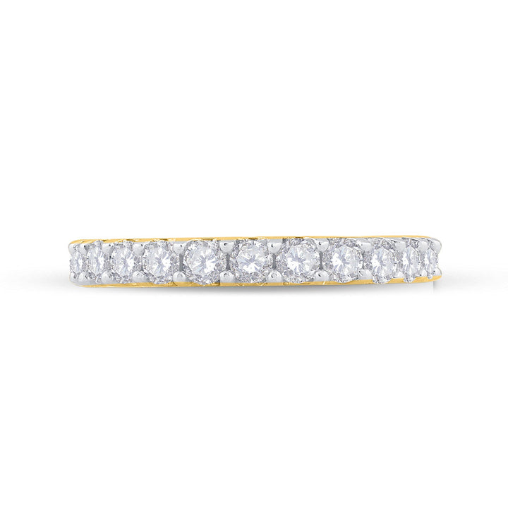 14kt Yellow Gold Womens Round Diamond Wedding Anniversary Band 1.00 Cttw 7 Daisy Joyeria