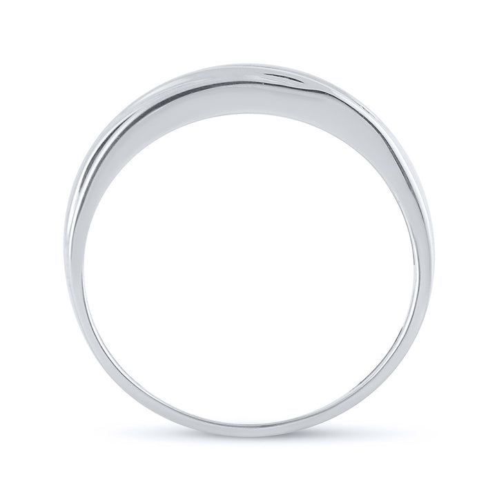 10kt White Gold Mens Round Channel-set Diamond Single Row Wedding Band Ring 1/4 Cttw 10 Daisy Joyeria