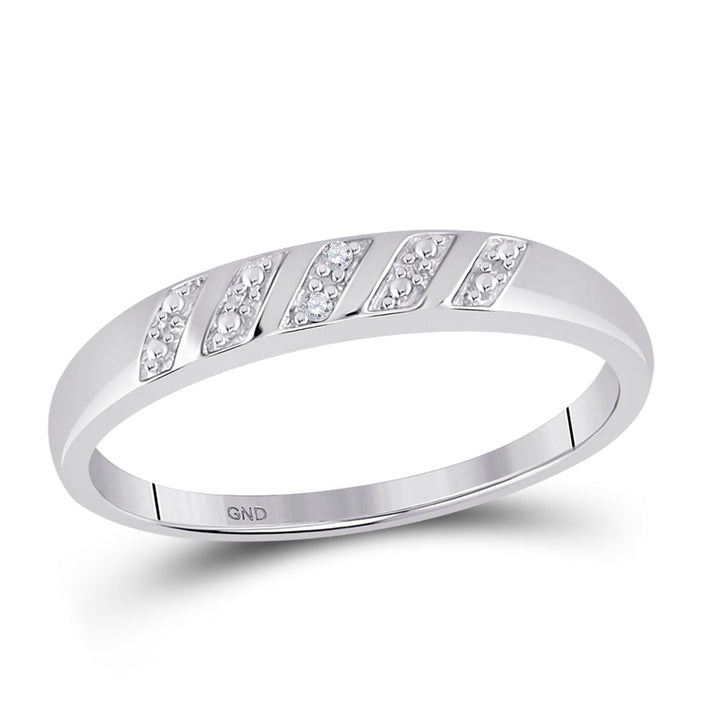 Sterling Silver His Hers Round Diamond Cluster Matching Bridal Wedding Ring Band Set 1/10 Cttw 7 Daisy Joyeria