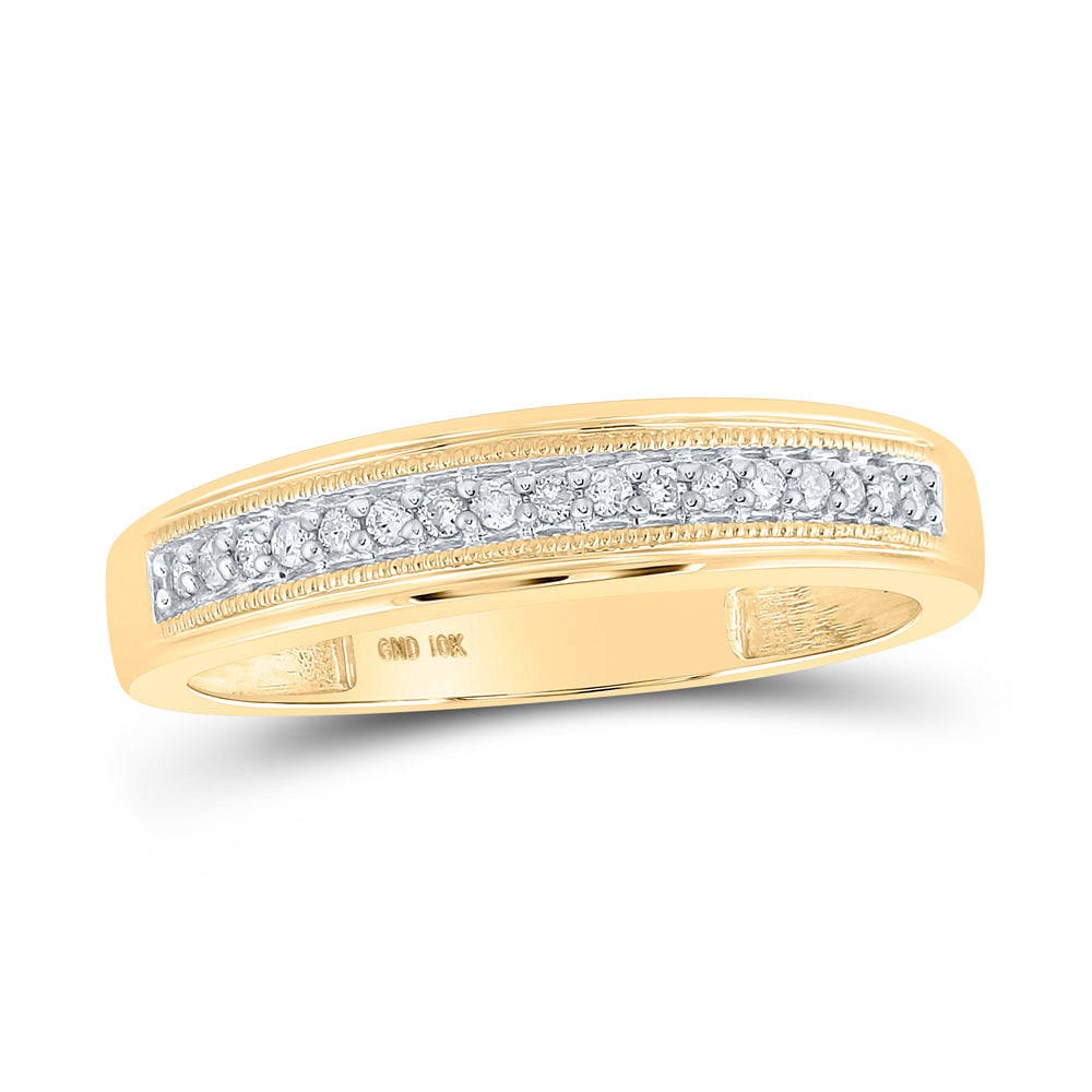 10kt Yellow Gold His Hers Round Diamond Cluster Matching Bridal Wedding Ring Band Set 3/8 Cttw 7 Daisy Joyeria