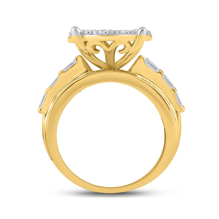 CINDYÂS DREAM COLLECTION (MAKE YOUR FAIRY TALE DREAMS COME TRUE) 10kt White Gold Round Diamond Cluster Bridal Wedding Engageme 7 Daisy Joyeria