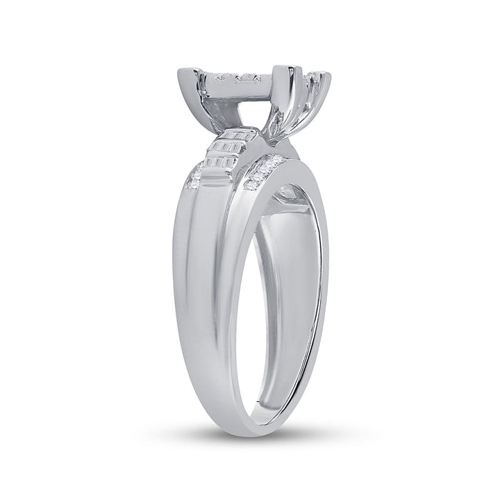 10kt White Gold Womens Round Diamond Cindys Dream Cluster Bridal Wedding Engagement Ring 1/2 Cttw 7 Daisy Joyeria