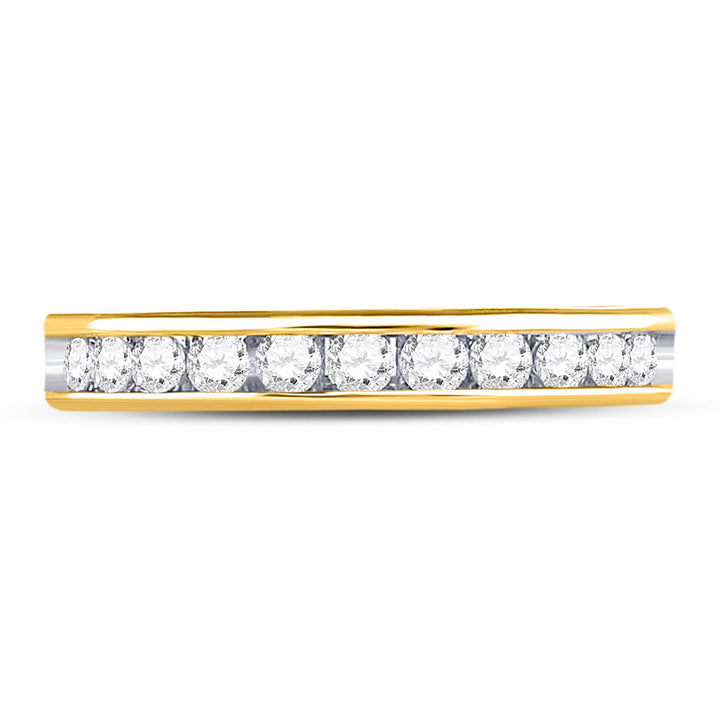 14kt Yellow Gold Womens Round Diamond Single Row Wedding Band 1/2 Cttw 7 Daisy Joyeria