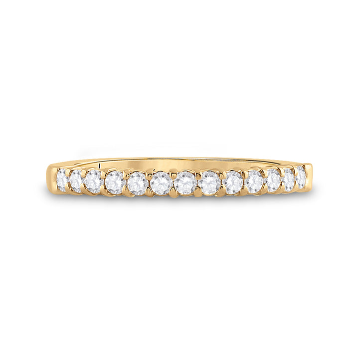 14kt Yellow Gold Womens Machine Set Round Diamond Wedding Band 1/4 Cttw 7 Daisy Joyeria