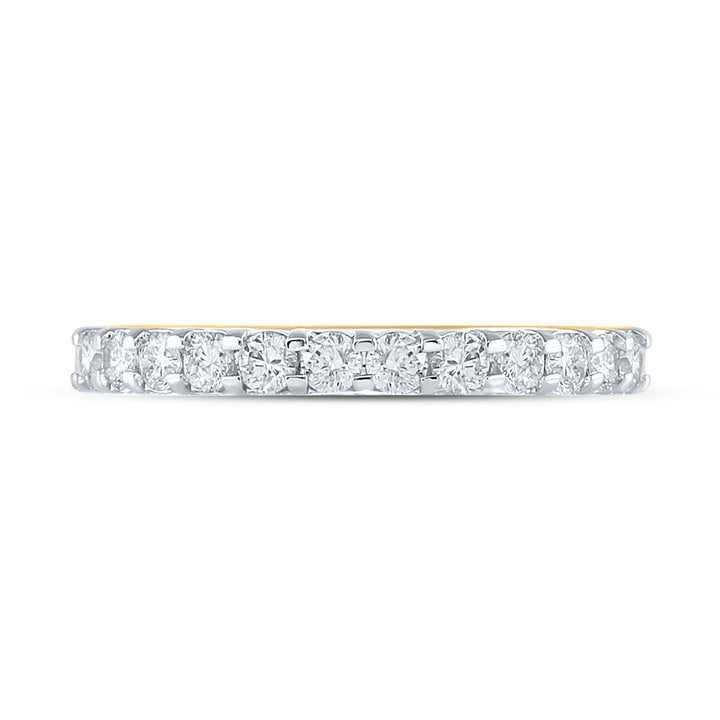 14kt Yellow Gold Womens Round Diamond Single Row Wedding Band 1/2 Cttw 7 Daisy Joyeria