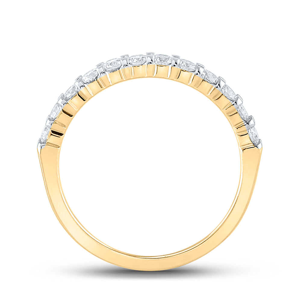 14kt Yellow Gold Womens Round Diamond Single Row Wedding Band 1/2 Cttw 7 Daisy Joyeria