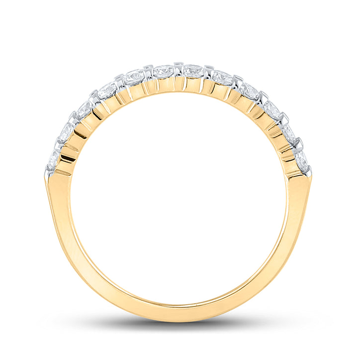 14kt Yellow Gold Womens Round Diamond Single Row Wedding Band 1/2 Cttw 7 Daisy Joyeria