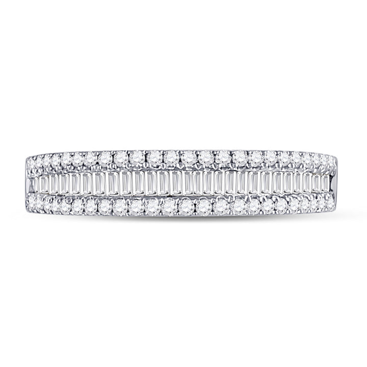 14kt White Gold Womens Round Diamond Anniversary Band Ring 1/2 Cttw 7 Daisy Joyeria