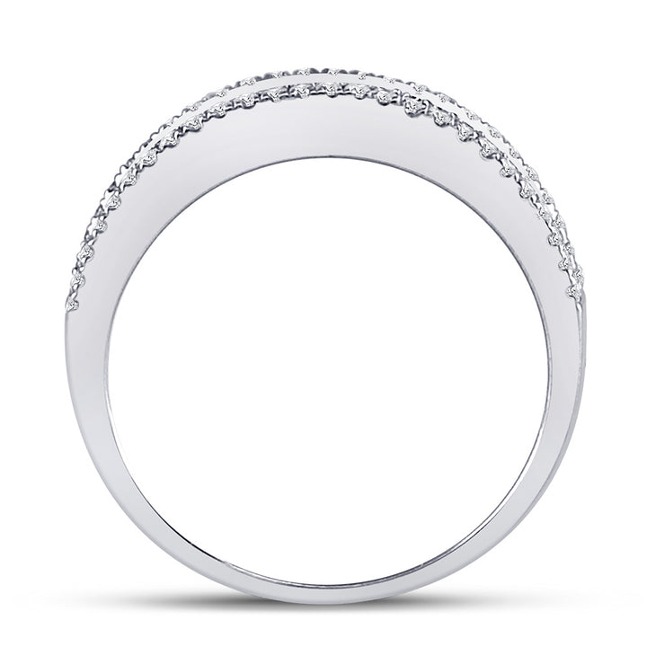 14kt White Gold Womens Round Diamond Anniversary Band Ring 1/2 Cttw 7 Daisy Joyeria