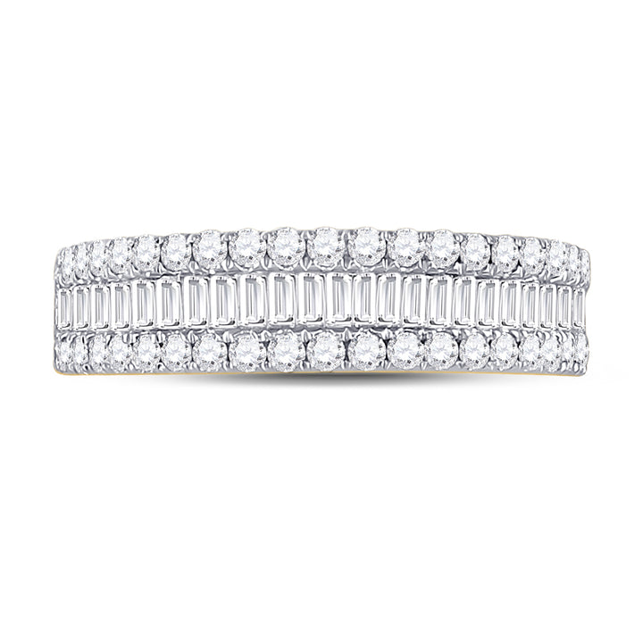 14kt Yellow Gold Womens Baguette Diamond Fashion Anniversary Ring 7/8 Cttw 7 Daisy Joyeria