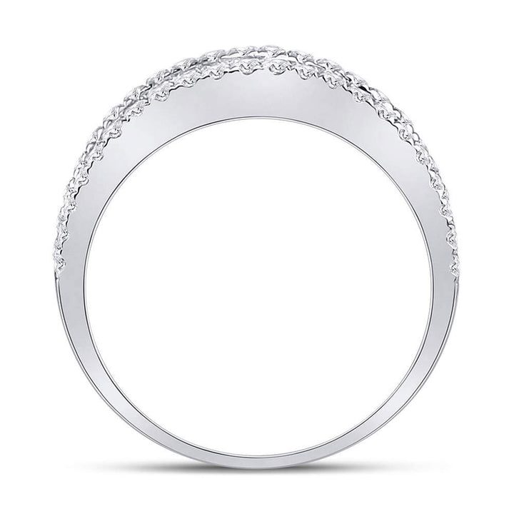 14kt White Gold Womens Baguette Diamond Anniversary Band Ring 7/8 Cttw 7 Daisy Joyeria