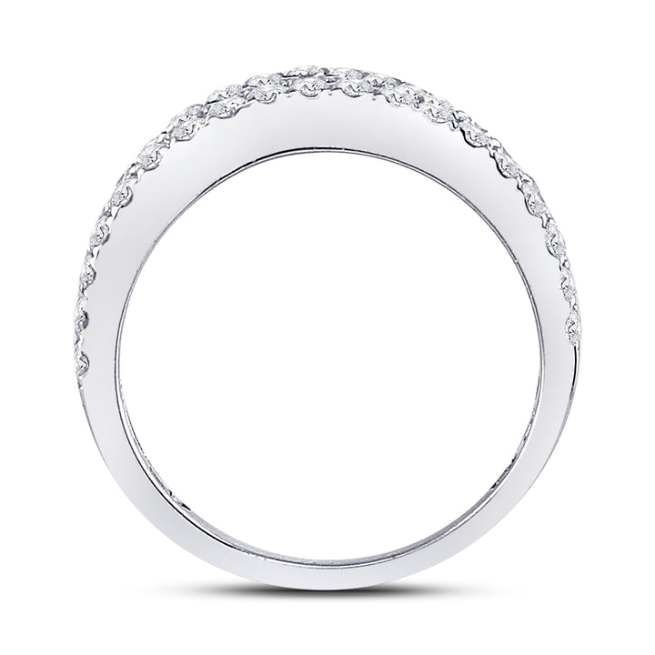 14kt White Gold Womens Baguette Diamond Anniversary Band Ring 1-1/2 Cttw 7 Daisy Joyeria