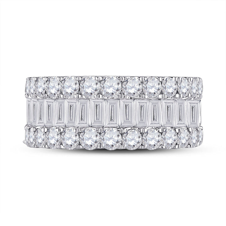 14kt White Gold Womens Baguette Diamond Anniversary Cocktail Ring 3.00 Cttw 7 Daisy Joyeria