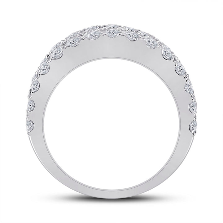 14kt White Gold Womens Baguette Diamond Anniversary Cocktail Ring 3.00 Cttw 7 Daisy Joyeria