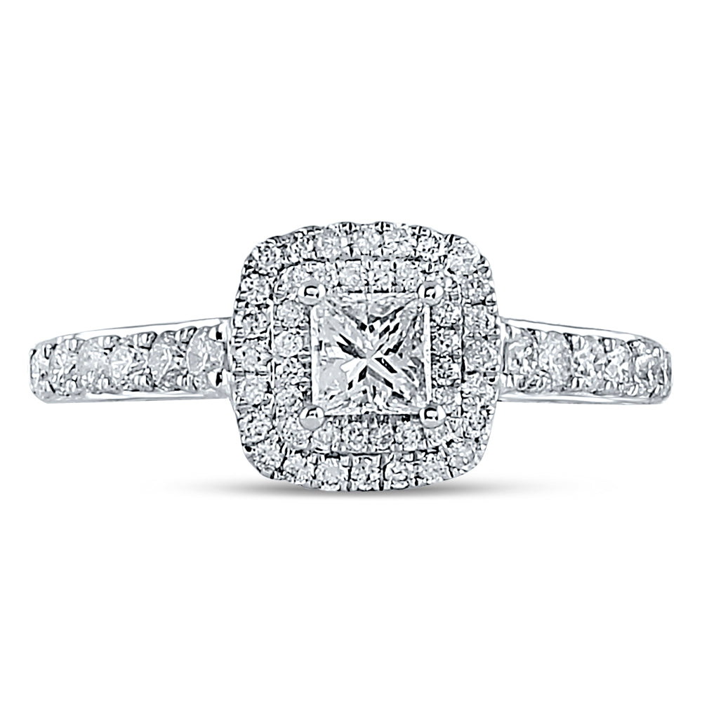 14kt White Gold Womens Princess Diamond Solitaire Bridal Wedding Engagement Ring 1.00 Cttw (Certified) 7 Daisy Joyeria