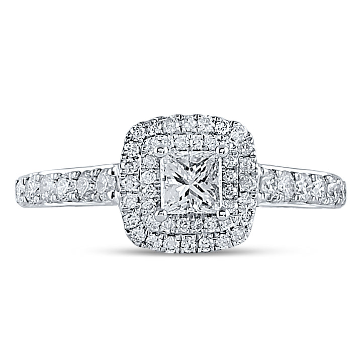 14kt White Gold Womens Princess Diamond Solitaire Bridal Wedding Engagement Ring 1.00 Cttw (Certified) 7 Daisy Joyeria