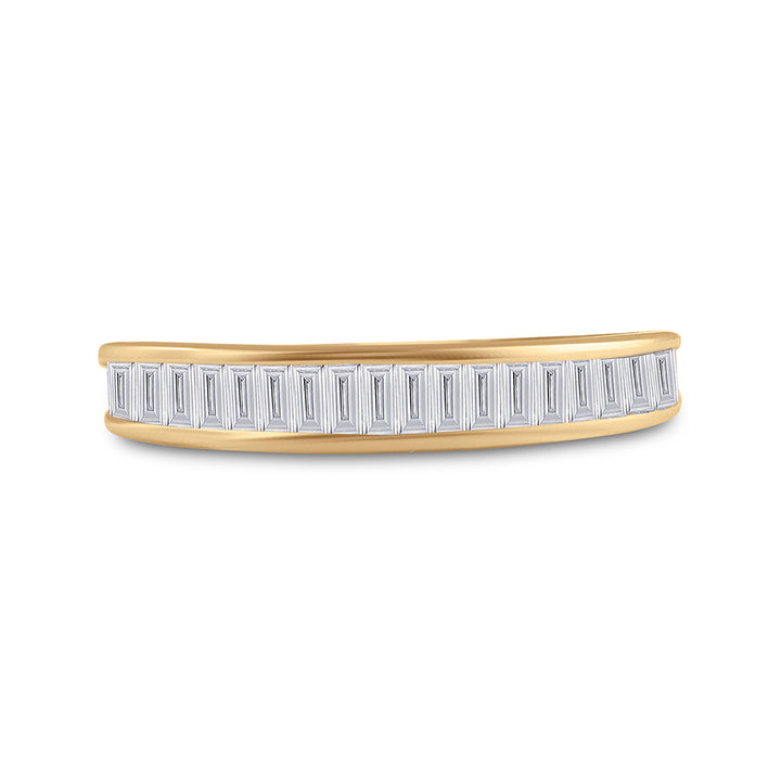 10kt Yellow Gold Womens Baguette Diamond Wedding Anniversary Band 1/2 Cttw 7 Daisy Joyeria