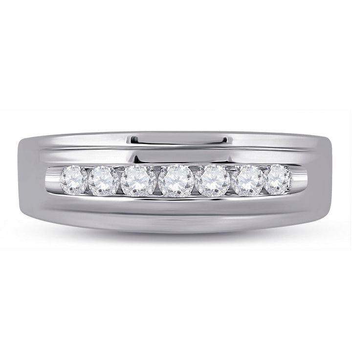 10kt White Gold Mens Round Diamond Wedding Band Ring 1/2 Cttw 10 Daisy Joyeria