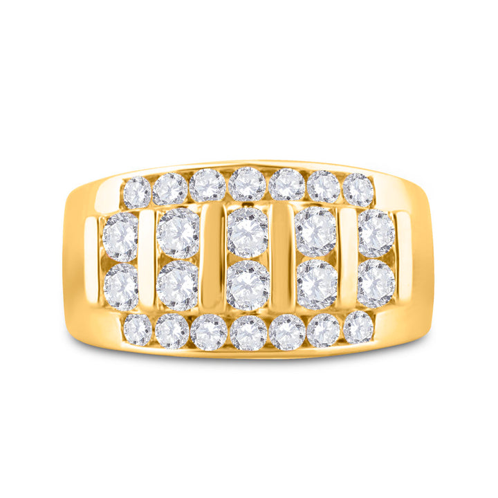 14kt Yellow Gold Mens Round Diamond Wedding Channel Set Band Ring 2.00 Cttw 10 Daisy Joyeria