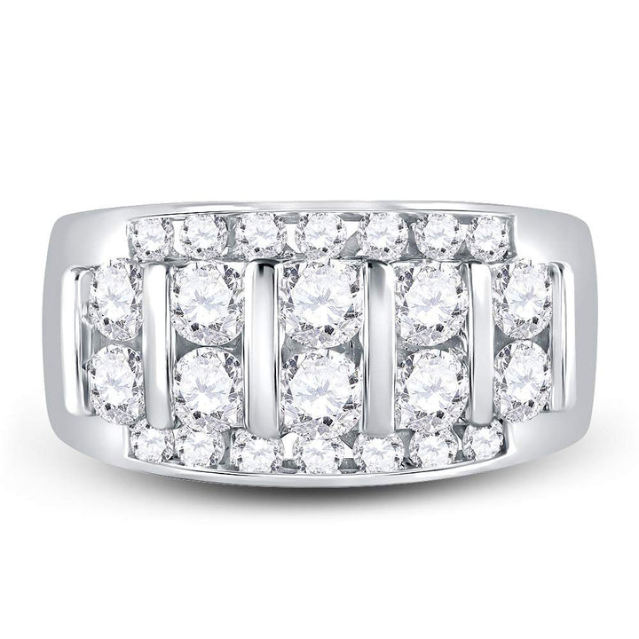 14kt White Gold Mens Round Diamond Wedding Channel Set Band Ring 2.00 Cttw 10 Daisy Joyeria