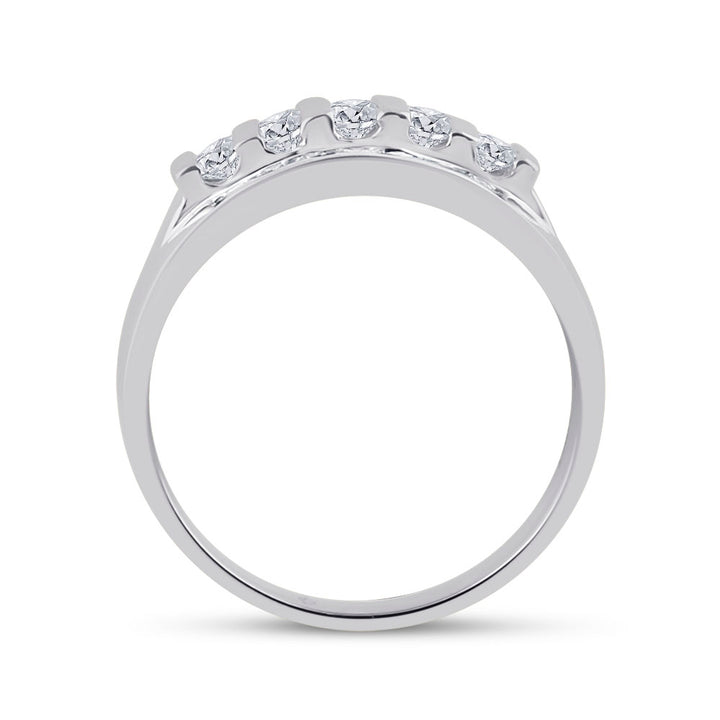 14kt White Gold Mens Round Diamond Wedding Channel Set Band Ring 1.00 Cttw 10 Daisy Joyeria