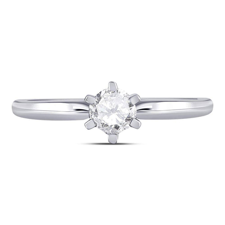 14kt White Gold Womens Round Diamond Solitaire Bridal Wedding Engagement Ring 1/2 Cttw 7 Daisy Joyeria