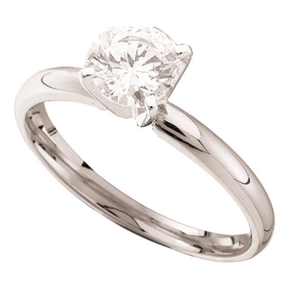 14kt White Gold Womens Round Diamond Solitaire Bridal Wedding Engagement Ring 1/2 Cttw 7 Daisy Joyeria