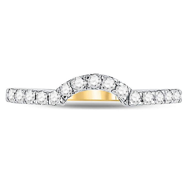 14kt Yellow Gold Womens Round Diamond Curved Wedding Enhancer Band Ring 1/4 Cttw 7 Daisy Joyeria