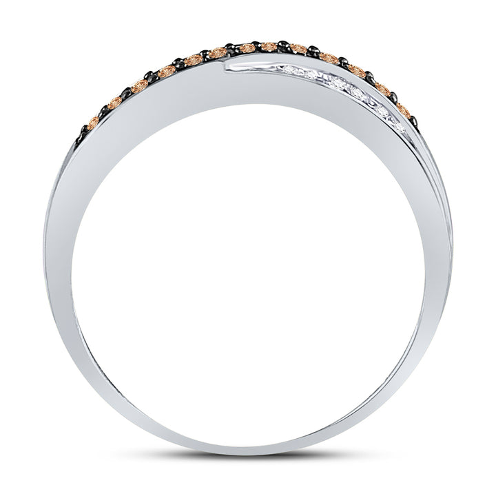 10kt Yellow Gold Womens Round Brown Diamond Band Ring 1/4 Cttw 7 Daisy Joyeria