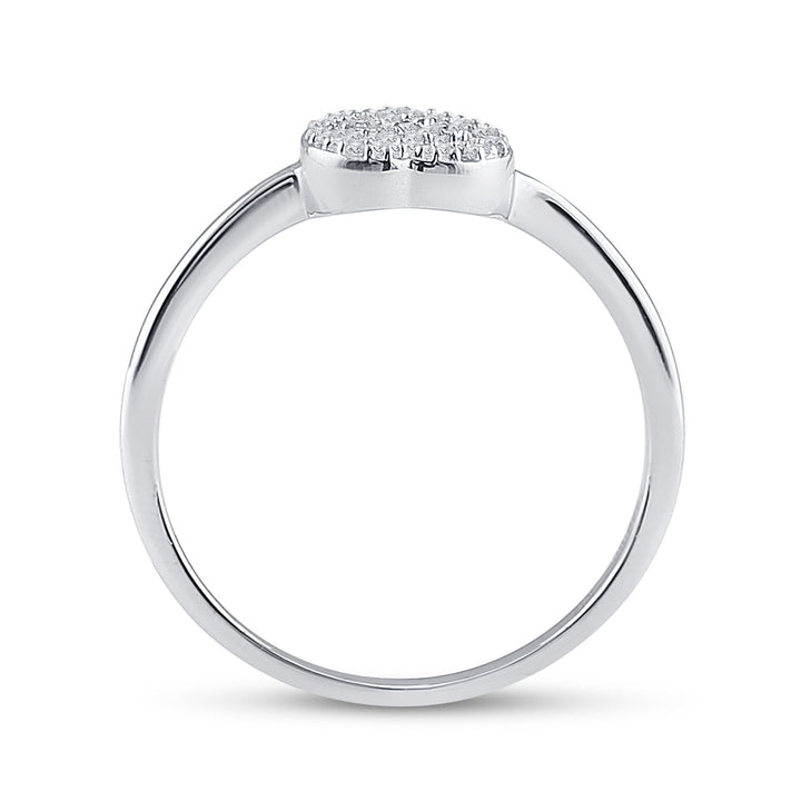Sterling Silver Womens Round Diamond Simple Heart Cluster Ring .03 Cttw 7 Daisy Joyeria