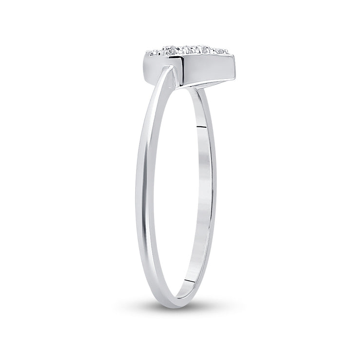 Sterling Silver Womens Round Diamond Simple Heart Cluster Ring .03 Cttw 7 Daisy Joyeria