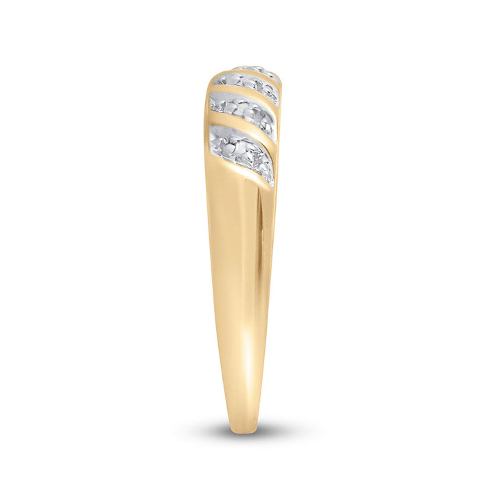10kt Yellow Gold His Hers Round Diamond Solitaire Matching Bridal Wedding Ring Band Set 1/20 Cttw 7 Daisy Joyeria