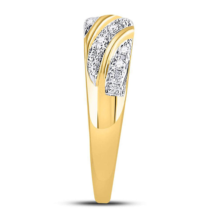 10kt Yellow Gold His Hers Round Diamond Cluster Matching Bridal Wedding Ring Band Set 1/3 Cttw 7 Daisy Joyeria